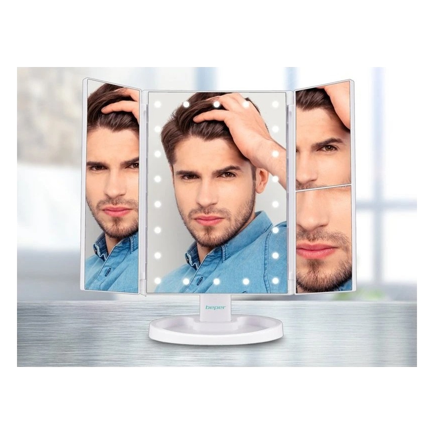 Beper - Καθρέφτης μακιγιάζ με LED φωτισμό 4xAAA/5V
