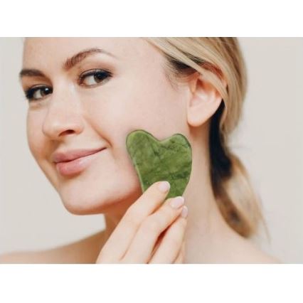 Beper - Ρολό μασάζ και πέτρα Gua Sha από νεφρίτη