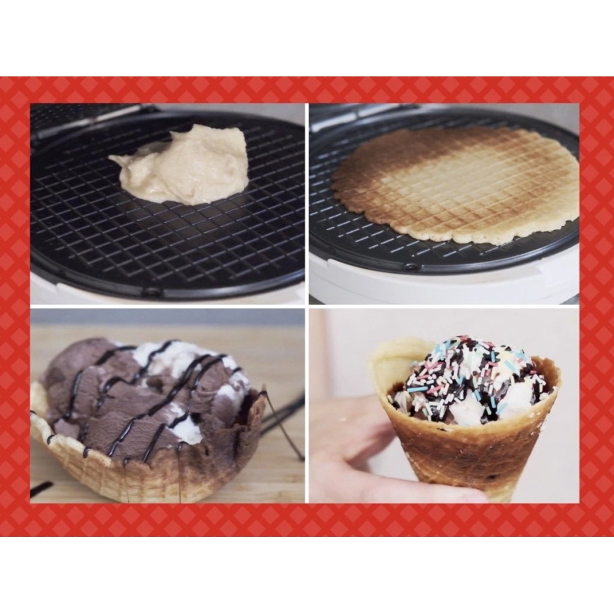 Beper - Βαφλιέρα 2 σε 1 1000W/230V κόκκινη