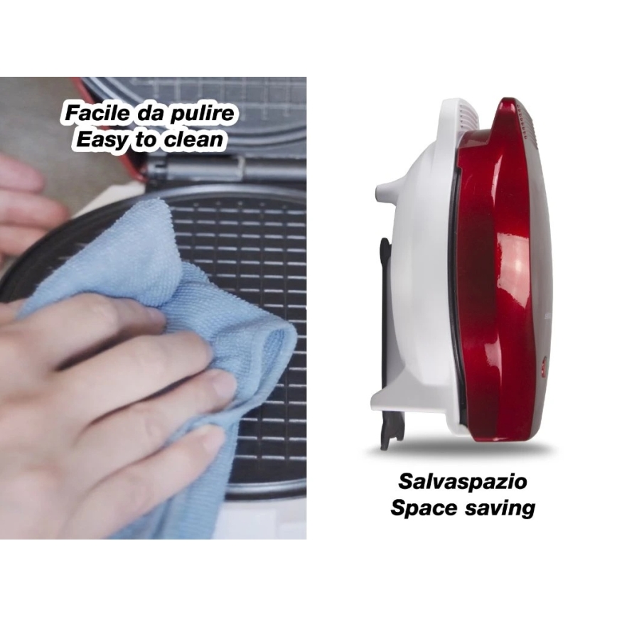 Beper - Βαφλιέρα 2 σε 1 1000W/230V κόκκινη