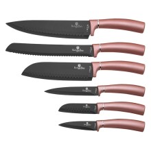 BerlingerHaus - Σετ μαχαιριών από ανοξείδωτο ατσάλι 6 τμχ ροζ χρυσό/μαύρο
