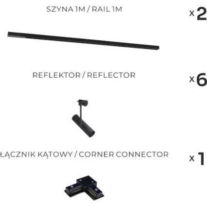 Bodové φωτιστικό σε σύστημα ράγας 6xGU10/35W/230V μαύρο - Zuma Line