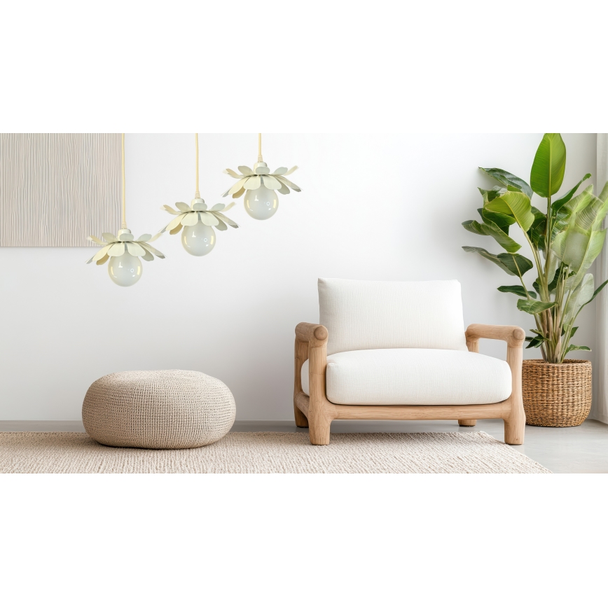 Bohemia-Design - Κρεμαστό φωτιστικό με καλώδιο 1xE27/60W/230V κρεμ