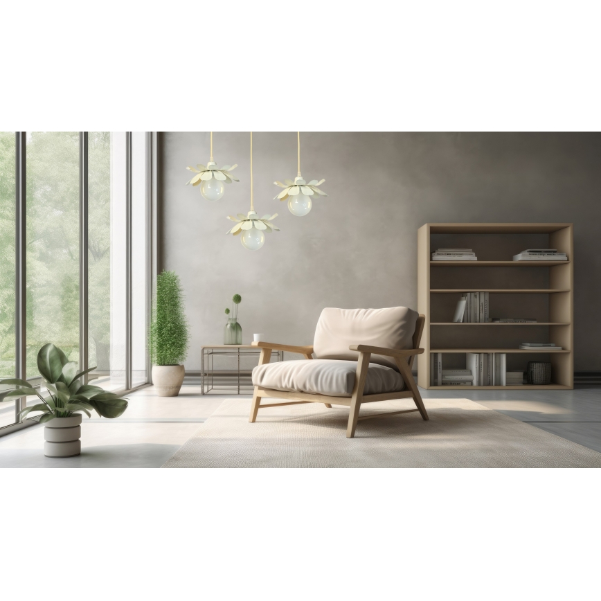 Bohemia-Design - Κρεμαστό φωτιστικό με καλώδιο 1xE27/60W/230V κρεμ