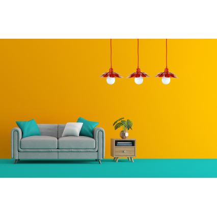 Bohemia-Design - Κρεμαστό φωτιστικό με καλώδιο 1xE27/60W/230V κόκκινο