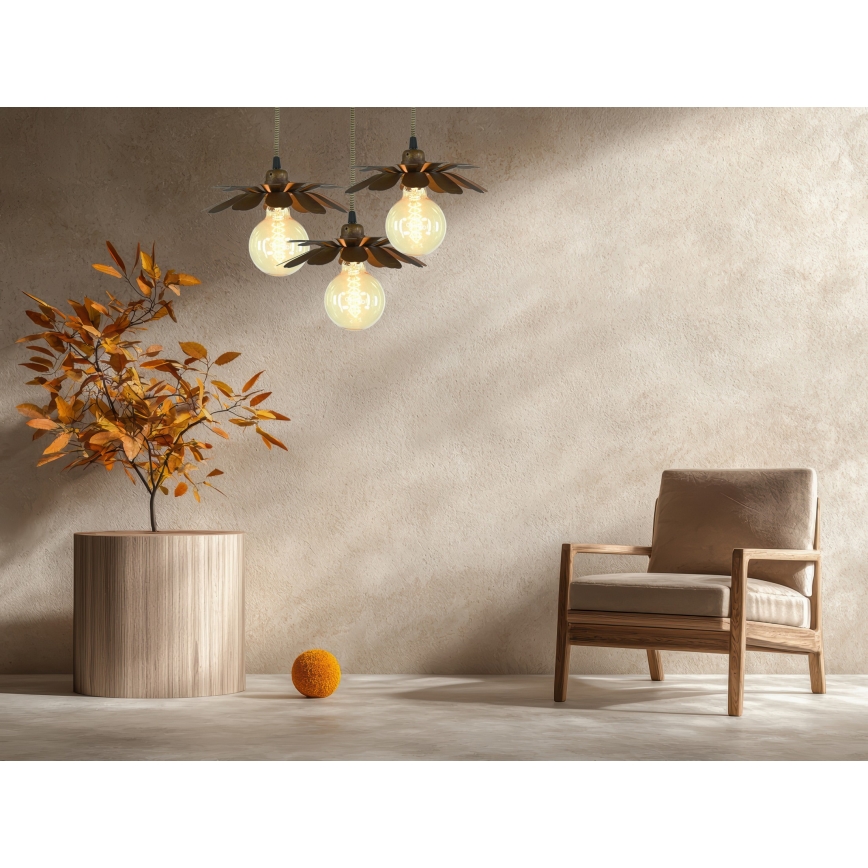 Bohemia-Design - Κρεμαστό φωτιστικό με καλώδιο 1xE27/60W/230V μπρονζέ