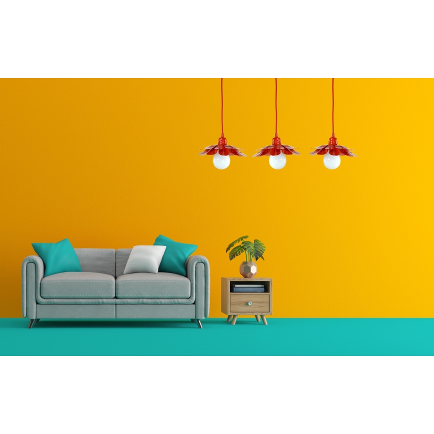 Bohemia-Design - Κρεμαστό φωτιστικό οροφής με καλώδιο 1xE27/60W/230V κόκκινο