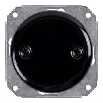 Bohemia-Design - Πορσελάνινη ρετρό πλάκα κάλυψης ηλεκτρολογικής εγκατάστασης μαύρη