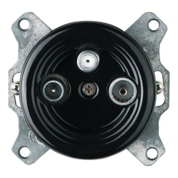 Bohemia-Design - Πορσελάνινη ρετρό πρίζα TV/SAT-W χωρίς πλαίσιο μαύρη