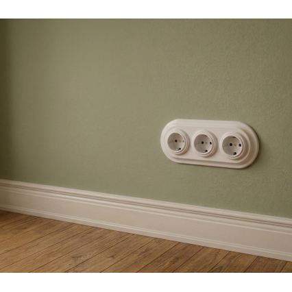 Bohemia-Design - Πορσελάνινη ρετρό τριπλή κορνίζα λευκή