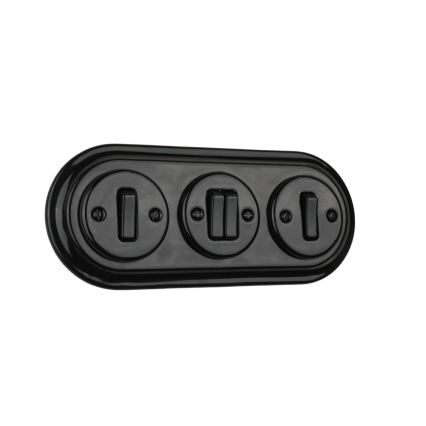 Bohemia-Design - Πορσελάνινη ρετρό τριπλή κορνίζα μαύρη