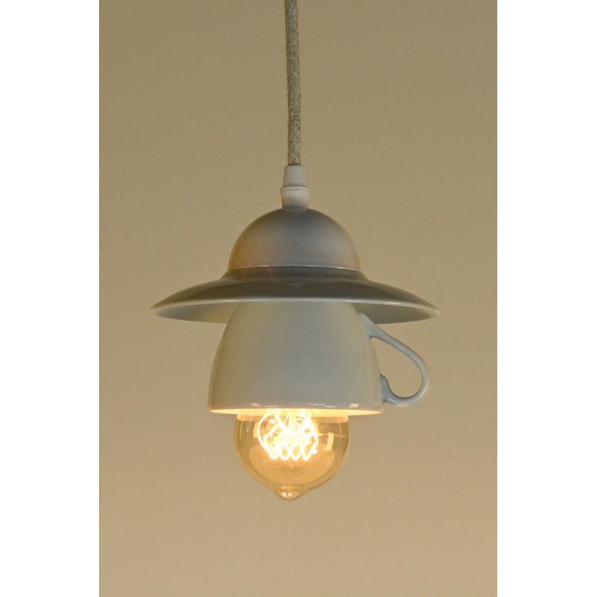 Bohemia-Design - Πορσελάνινο κρεμαστό φωτιστικό με καλώδιο 1xE27/60W/230V