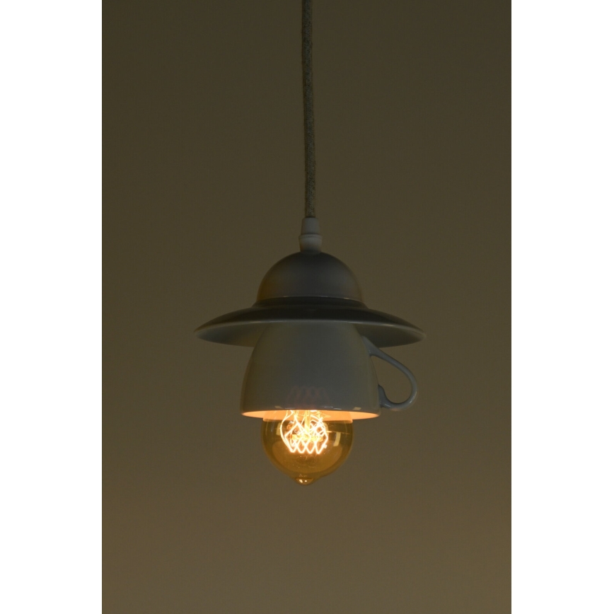 Bohemia-Design - Πορσελάνινο κρεμαστό φωτιστικό με καλώδιο 1xE27/60W/230V