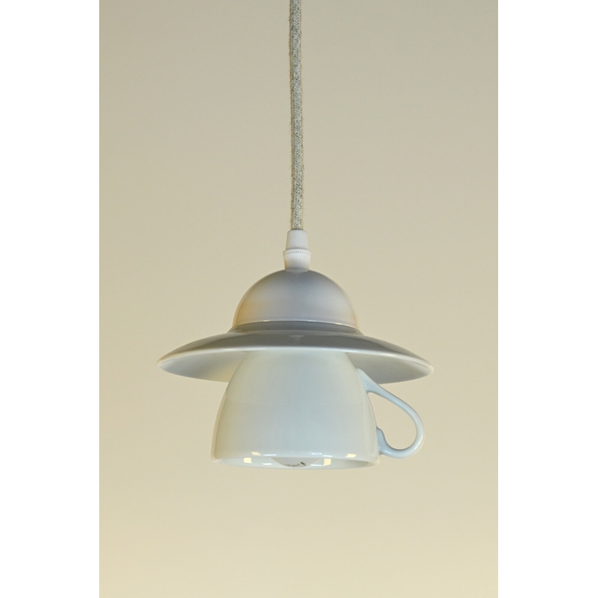 Bohemia-Design - Πορσελάνινο κρεμαστό φωτιστικό με καλώδιο 1xE27/60W/230V