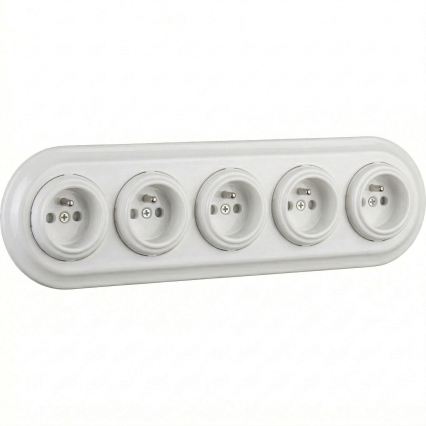 Bohemia-Design - Πορσελάνινο ρετρό πλαίσιο πενταπλό λευκό