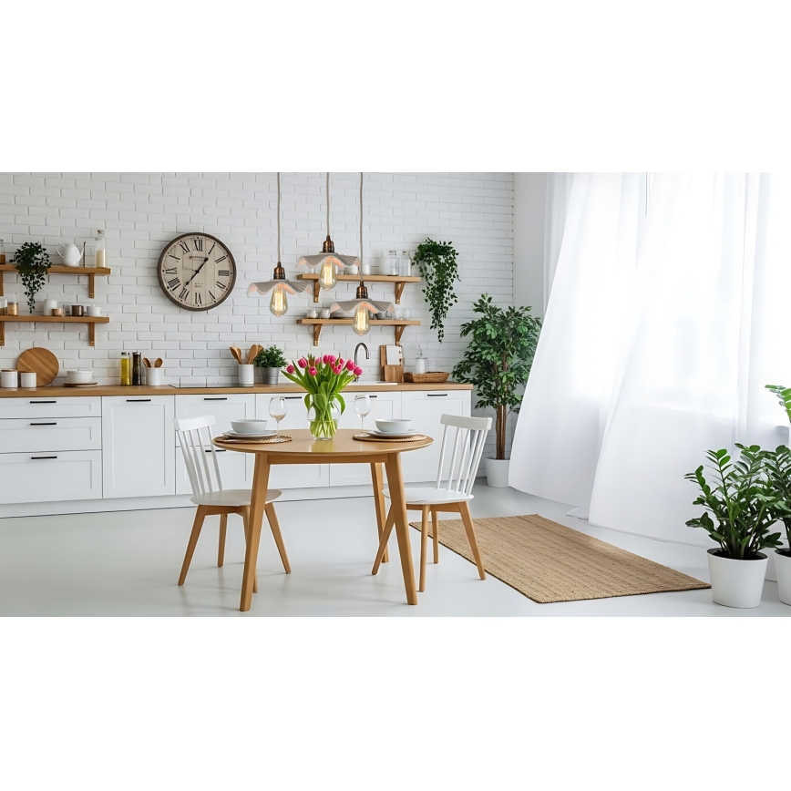 Bohemia-Design - Πορσελάνινο μονόφωτο κρεμαστό φωτιστικό με καλώδιο, 1xE27/60W/230V