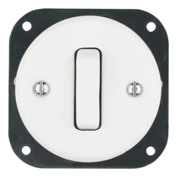 Bohemia-Design - Πορσελάνινος ρετρό μονός διακόπτης κουδουνιού χωρίς πλαίσιο, λευκός