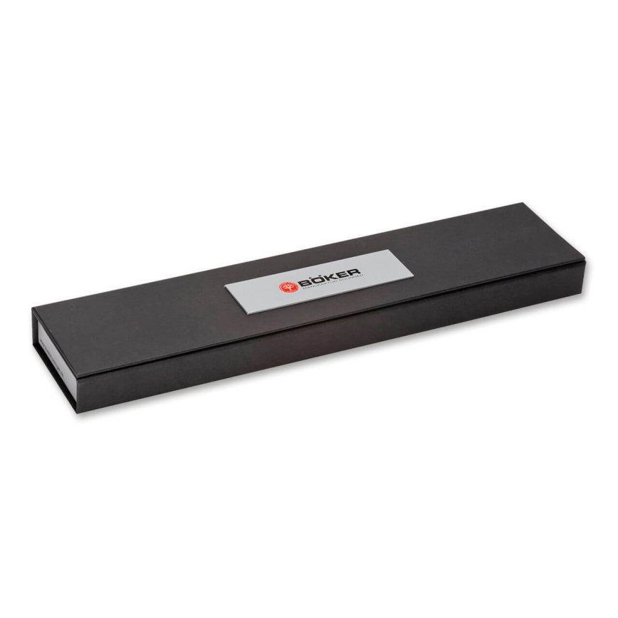 Böker - Δαμασκηνό μαχαίρι κουζίνας santoku DAMAST OLIVE 17,2 cm από ξύλο ελιάς