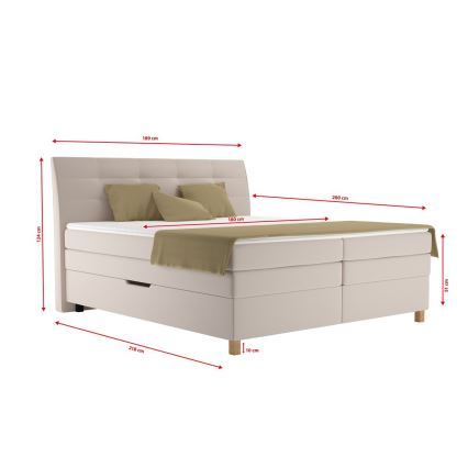 Boxspring κρεβάτι με στρώμα BEA 180x200 cm μπεζ