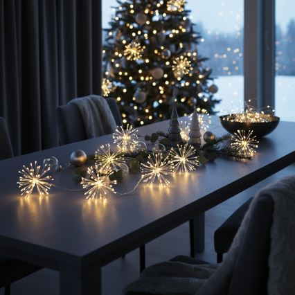 Brilagi - Αλυσίδα LED εξωτερικού χώρου 150 LED, 5 m, IP44, θερμό λευκό, εφέ πυροτεχνημάτων