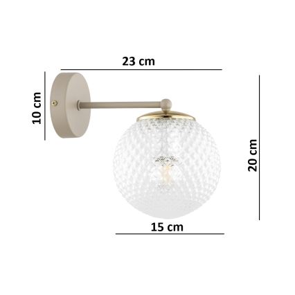 Brilagi - Απλίκα STELLA 1xE27/60W/230V μπεζ/χρυσό