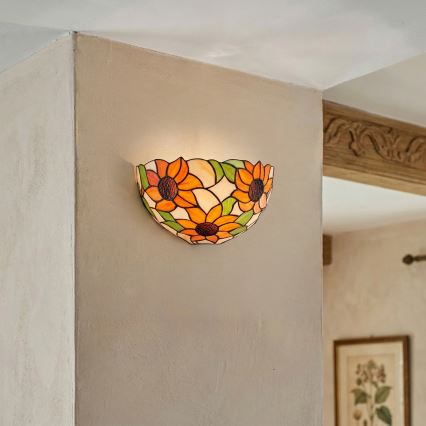 Brilagi - Απλίκα Tiffany με βιτρό SUNFLOWER 1xE14/40W/230V