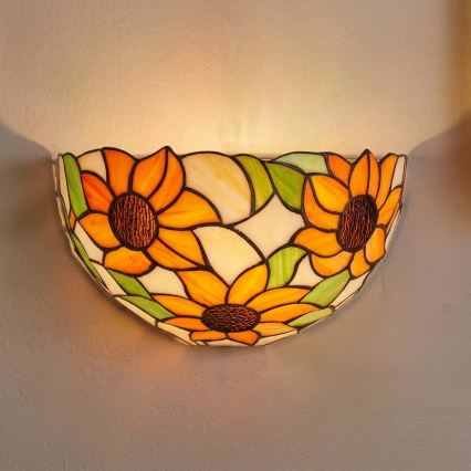 Brilagi - Απλίκα Tiffany με βιτρό SUNFLOWER 1xE14/40W/230V