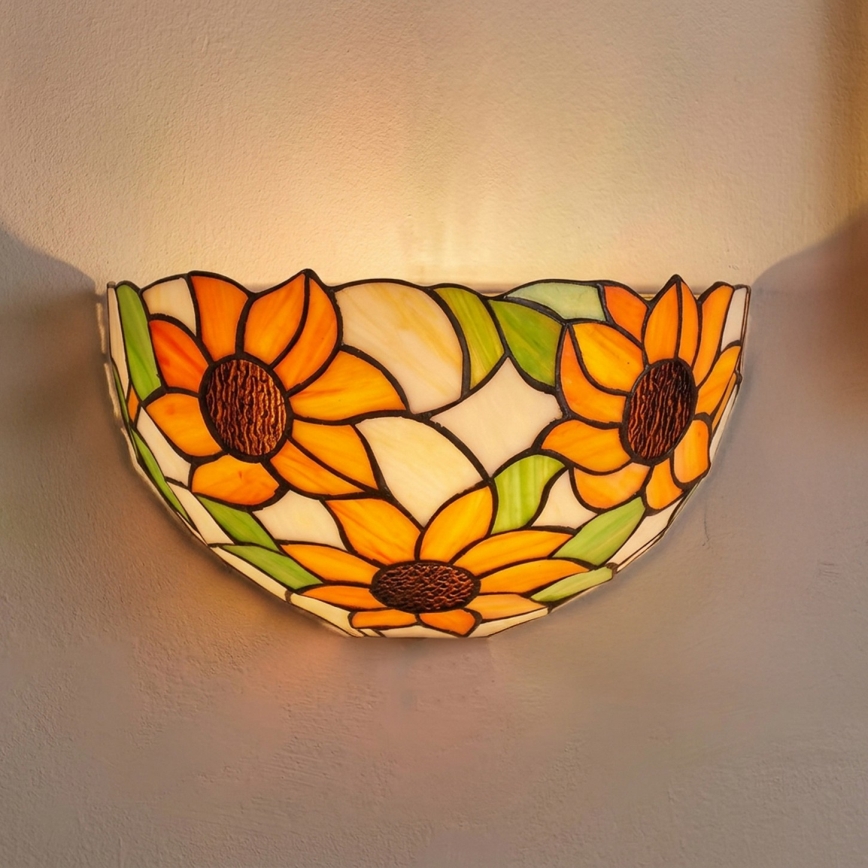 Brilagi - Απλίκα Tiffany με βιτρό SUNFLOWER 1xE14/40W/230V
