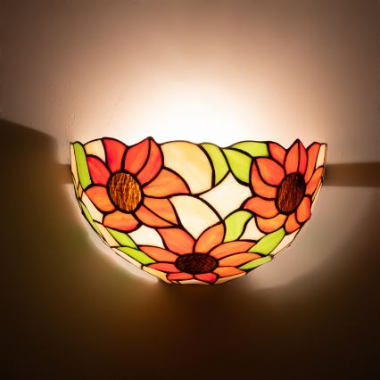 Brilagi - Απλίκα Tiffany με βιτρό SUNFLOWER 1xE14/40W/230V