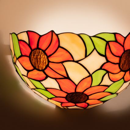 Brilagi - Απλίκα Tiffany με βιτρό SUNFLOWER 1xE14/40W/230V