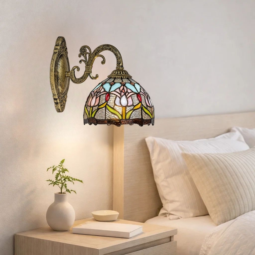 Brilagi - Απλίκα τοίχου Tiffany με βιτρώ LORAS 1xE27/40W/230V