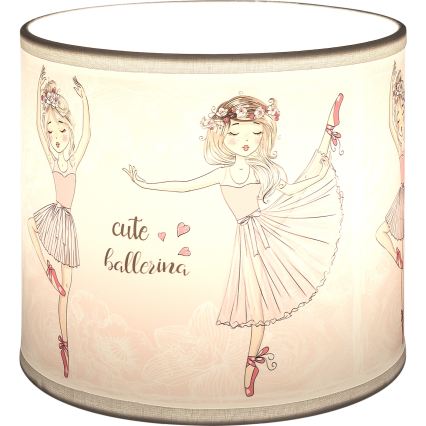 Brilagi - Αμπαζούρ BOBO, συμβατό με ντουί E27, διάμ. 15 cm, λευκό/ροζ/με σχέδιο μπαλαρινών