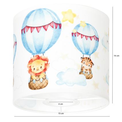 BRILAGI - Αμπαζούρ BOBO, συμβατό με ντουί E27, διάμ. 15 cm, λευκό/ζωάκια