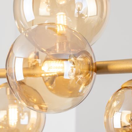 Brilagi - Ανταλλακτικό γυαλί αμπαζούρ για κρεμαστό φωτιστικό οροφής, απλίκα τοίχου και λάμπα MISTEL, MILLA διάμετρος 12 cm χρυσό