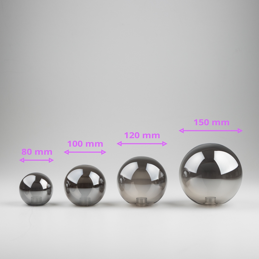 Brilagi - Ανταλλακτικό γυαλί αμπαζούρ για κρεμαστό φωτιστικό οροφής, απλίκα τοίχου και λάμπα MISTEL, MILLA διάμετρος 15 cm φιμέ