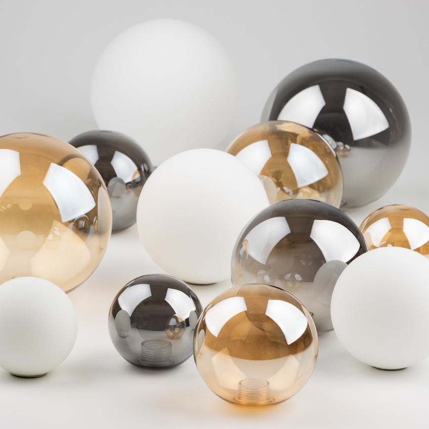 Brilagi - Ανταλλακτικό γυαλί αμπαζούρ για κρεμαστό φωτιστικό οροφής, απλίκα τοίχου και λάμπα MISTEL, MILLA διάμετρος 15 cm φιμέ