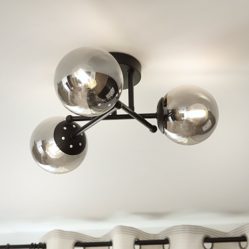 Brilagi - Ανταλλακτικό γυαλί για πολυέλαιο και φωτιστικό MALIVA E14, Ø 13 cm, καπνιστό