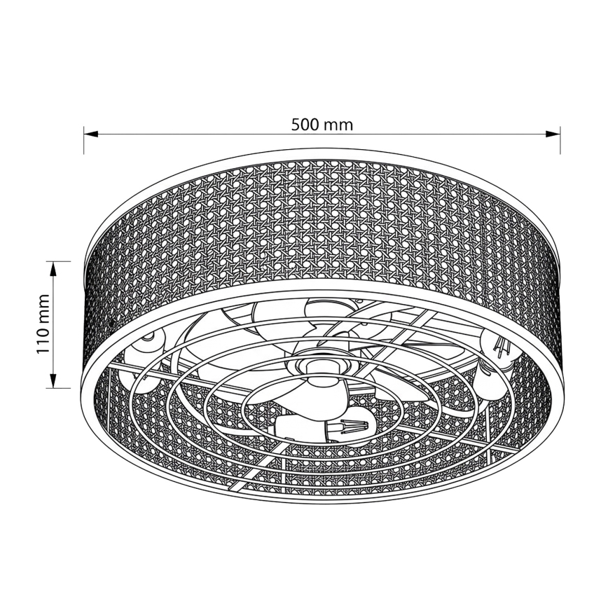 Brilagi - Ανεμιστήρας οροφής 4xE27/40W/230V διάμετρος 50 εκ. μπαμπού + τηλεχειριστήριο