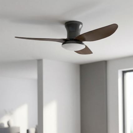 Brilagi - Ρυθμιζόμενος ανεμιστήρας οροφής LED/38W/230V 100 cm μαύρο/καφέ + τηλεχειριστήριο