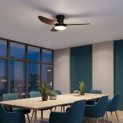 Brilagi - Ρυθμιζόμενος ανεμιστήρας οροφής LED/38W/230V 100 cm μαύρο/καφέ + τηλεχειριστήριο