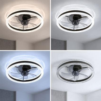 Brilagi - LED ρυθμιζόμενος ανεμιστήρας οροφής LED/62W/230V διάμ. 50 cm μαύρος + τηλεχειριστήριο