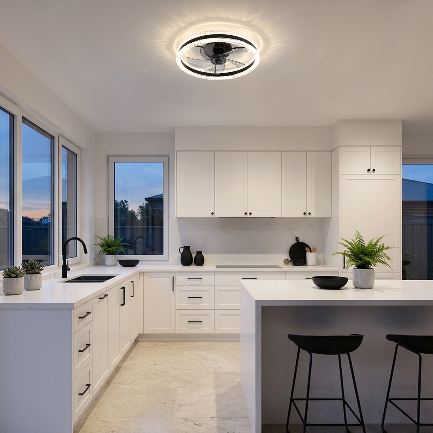 Brilagi - LED ρυθμιζόμενος ανεμιστήρας οροφής LED/62W/230V διάμ. 50 cm μαύρος + τηλεχειριστήριο