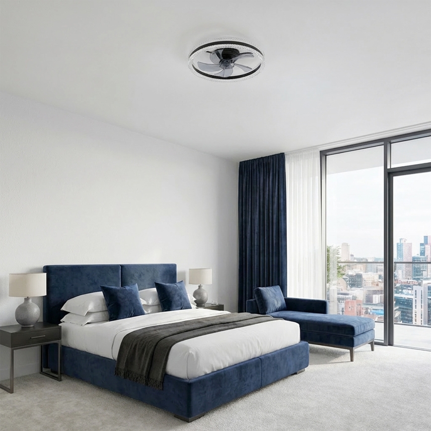 Brilagi - LED ρυθμιζόμενος ανεμιστήρας οροφής LED/62W/230V διάμ. 50 cm μαύρος + τηλεχειριστήριο