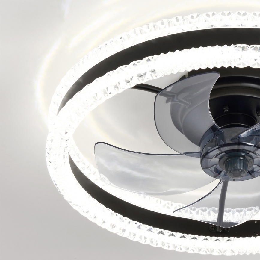 Brilagi - LED ρυθμιζόμενος ανεμιστήρας οροφής LED/62W/230V διάμ. 50 cm μαύρος + τηλεχειριστήριο