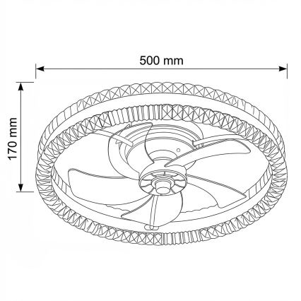 Brilagi - LED ρυθμιζόμενος ανεμιστήρας οροφής LED/62W/230V διάμ. 50 cm μαύρος + τηλεχειριστήριο