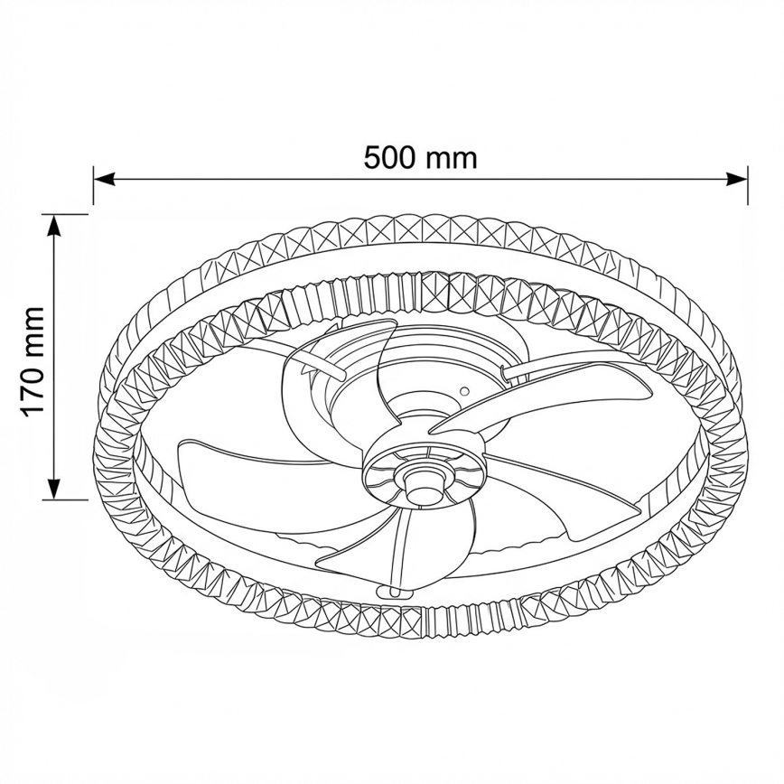 Brilagi - LED ρυθμιζόμενος ανεμιστήρας οροφής LED/62W/230V διάμ. 50 cm μαύρος + τηλεχειριστήριο