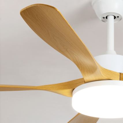 Brilagi - Ρυθμιζόμενος ανεμιστήρας οροφής με LED/34W/230V 132 cm λευκό/καφέ + τηλεχειριστήριο