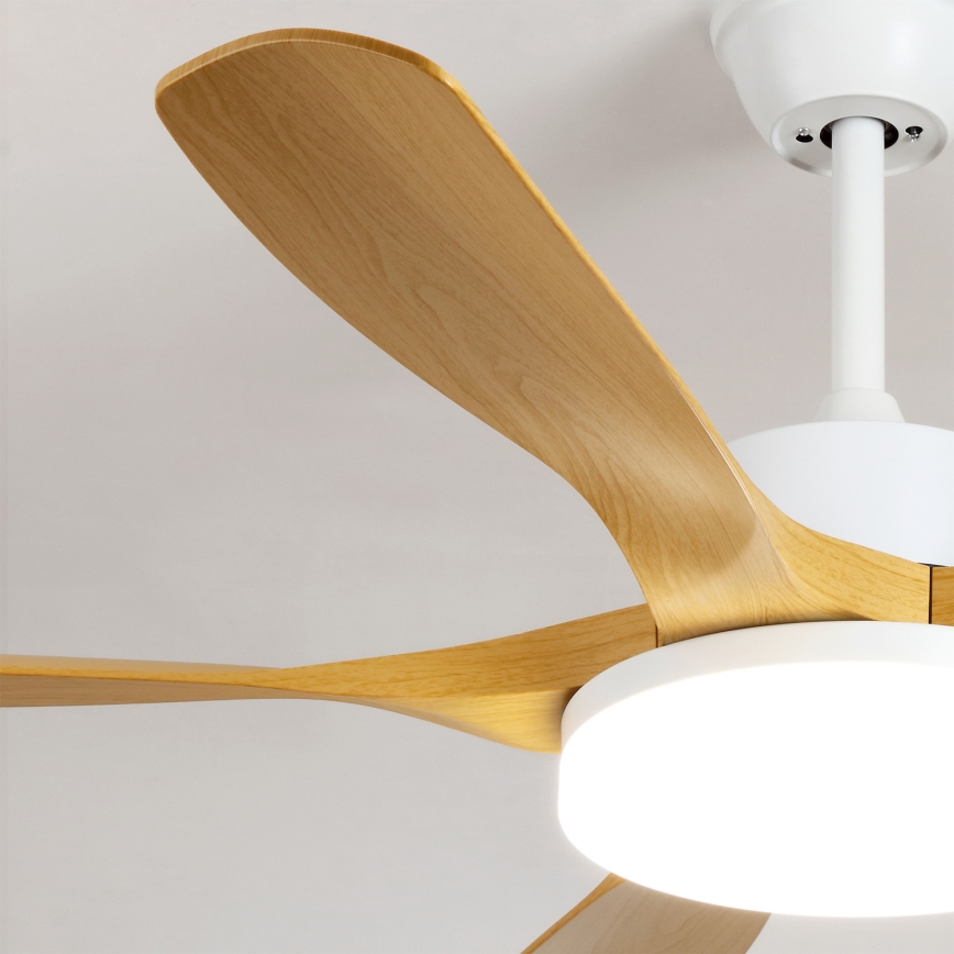Brilagi - Ρυθμιζόμενος ανεμιστήρας οροφής με LED/34W/230V 132 cm λευκό/καφέ + τηλεχειριστήριο