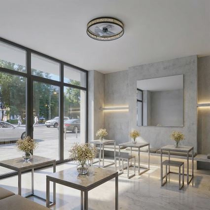 Brilagi - Ρυθμιζόμενος ανεμιστήρας οροφής με LED/34W/230V 50 cm μαύρος/χρυσός + τηλεχειριστήριο