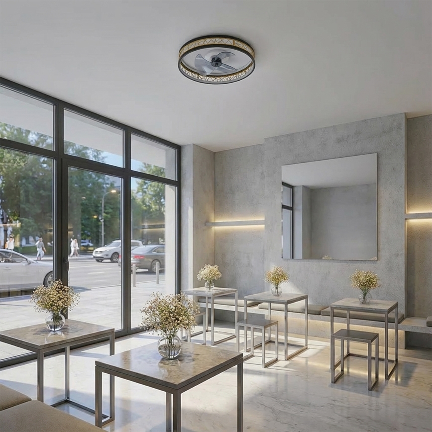 Brilagi - Ρυθμιζόμενος ανεμιστήρας οροφής με LED/34W/230V 50 cm μαύρος/χρυσός + τηλεχειριστήριο